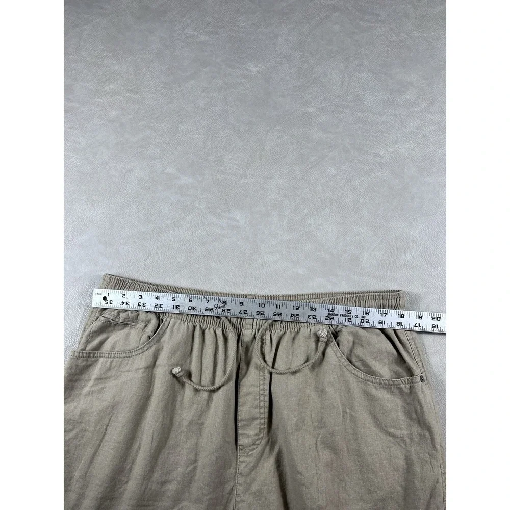 Daniel Cremieux Linen Pants Mens 38x32 Beige Flat Front Beach Trousers
